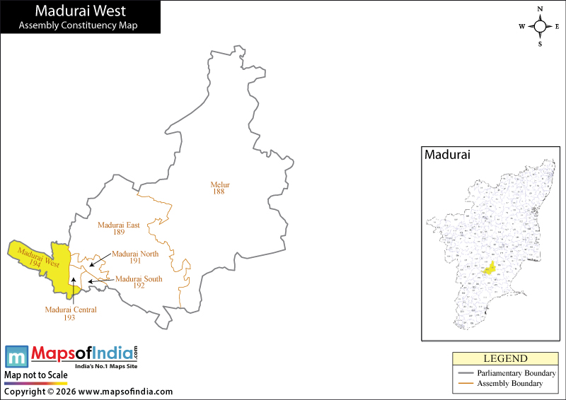 Madurai West Assembly Constituency Map