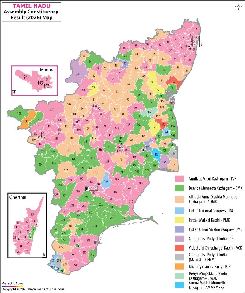 Tamil Nadu Election Results Map 2026