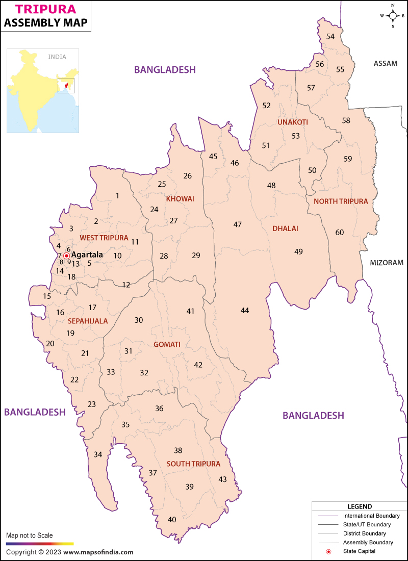 Tripura Assembly Constituency Map