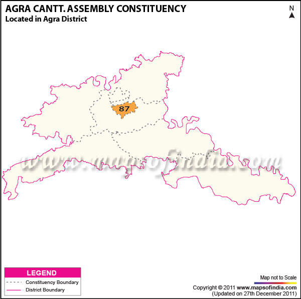 Assembly Constituency Map of  Agra Cantt