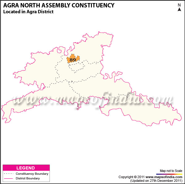 Assembly Constituency Map of  Agra North