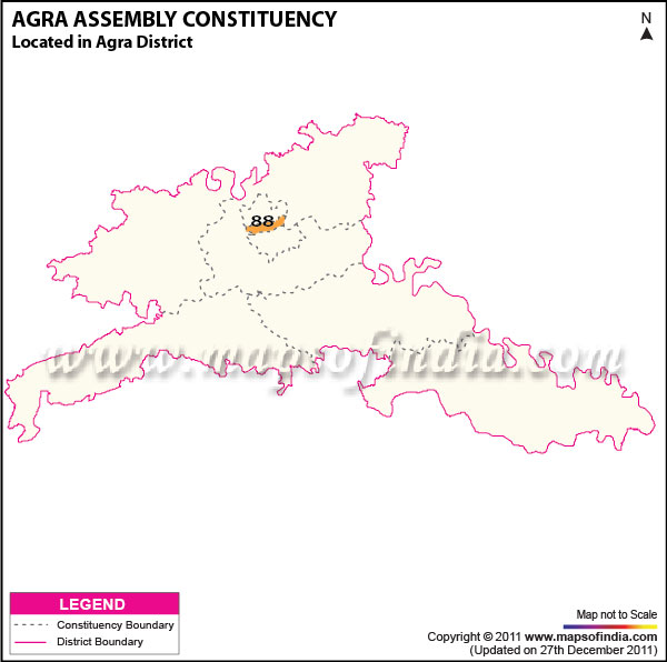 Assembly Constituency Map of  Agra South