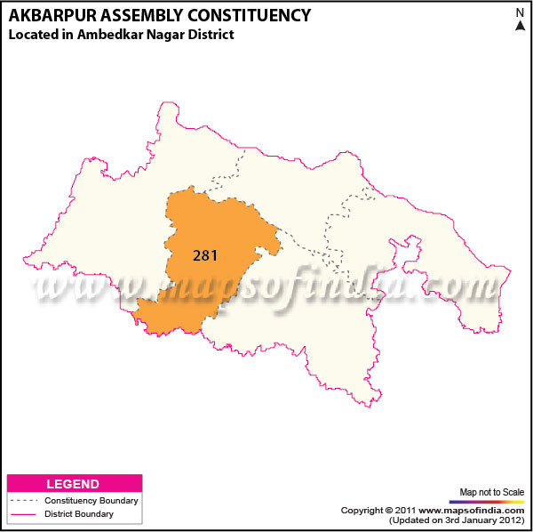 Assembly Constituency Map of  Akbarpur