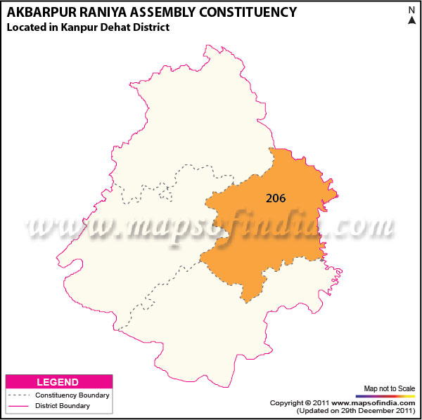 Assembly Constituency Map of  Akbarpur-Raniya