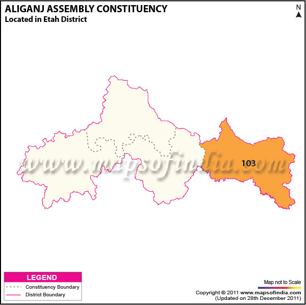 Assembly Constituency Map of  Aliganj