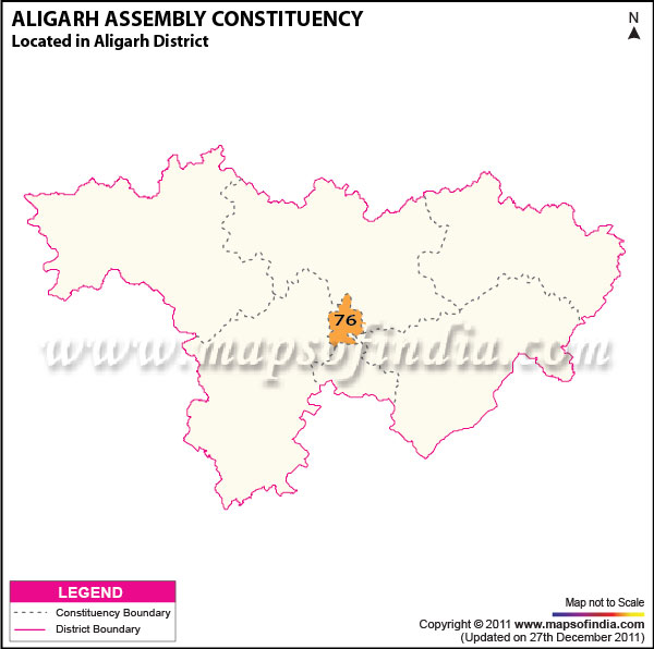 Assembly Constituency Map of  Aligarh