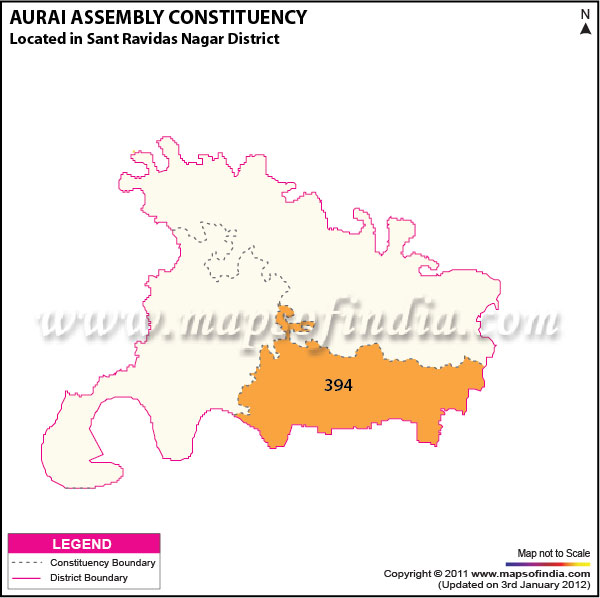Assembly Constituency Map of  Aurai (SC)