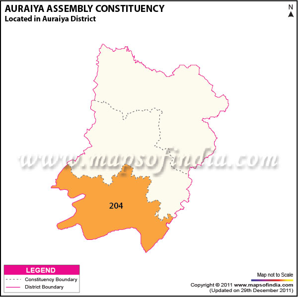 Assembly Constituency Map of  Auraiya (SC)