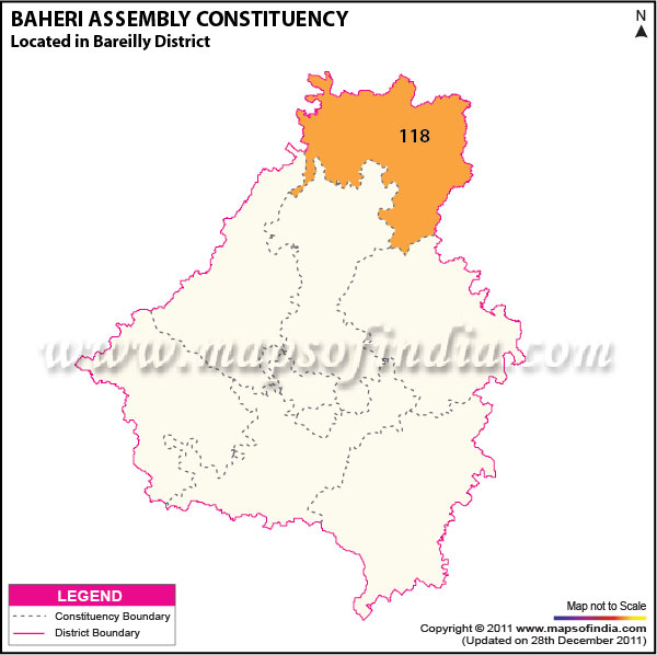Assembly Constituency Map of  Baheri