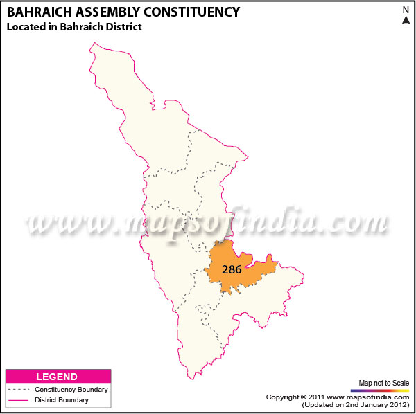Assembly Constituency Map of  Bahraich