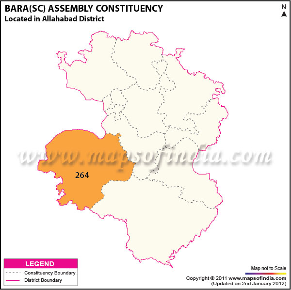 Assembly Constituency Map of  Bara (SC)