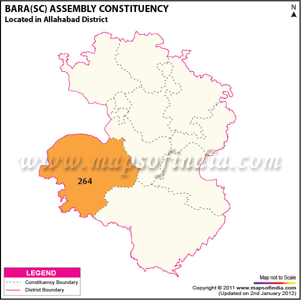 Assembly Constituency Map of  Bara (SC)