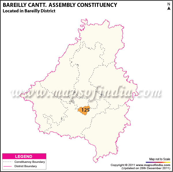 Assembly Constituency Map of  Bareilly Cantt