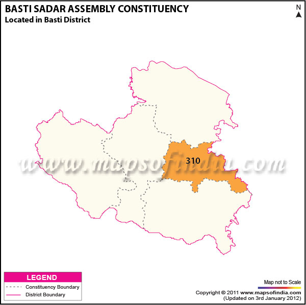 Assembly Constituency Map of  Basti Sadar