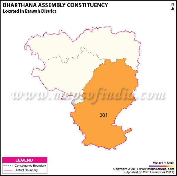 Assembly Constituency Map of  Bharthana (SC)