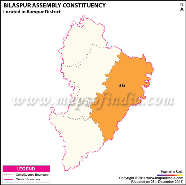 Assembly Constituency Map of  Bilaspur