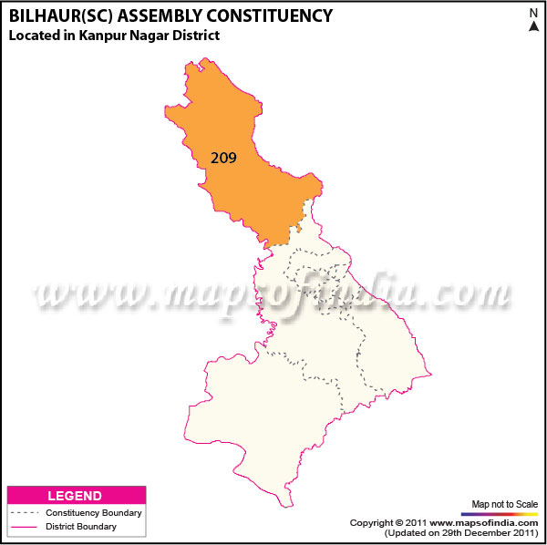Assembly Constituency Map of  Bilhaur (SC)