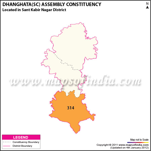 Assembly Constituency Map of  Dhanghata (SC)