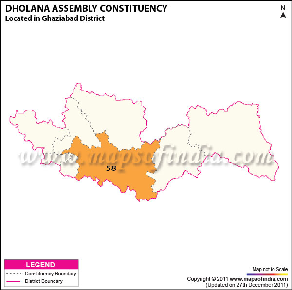 Assembly Constituency Map of  Dhaulana