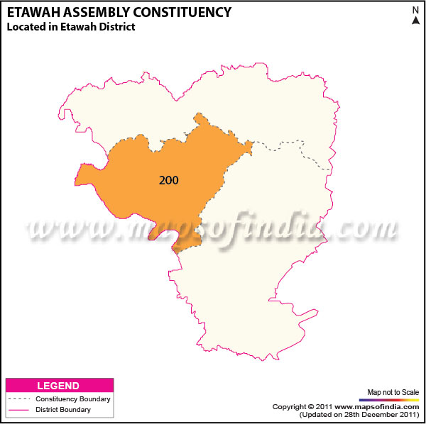 Assembly Constituency Map of  Etawah
