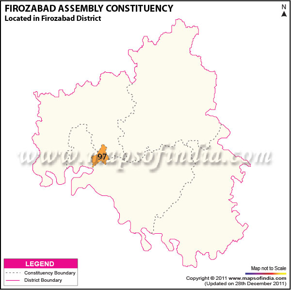 Assembly Constituency Map of  Firozabad