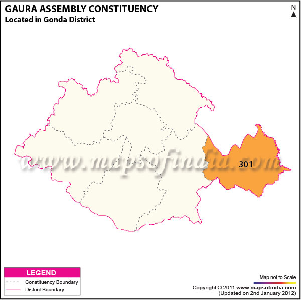 Assembly Constituency Map of  Gaura