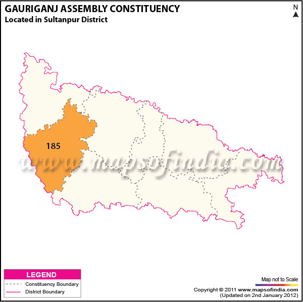 Assembly Constituency Map of  Gauriganj