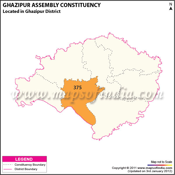 Assembly Constituency Map of  Ghazipur