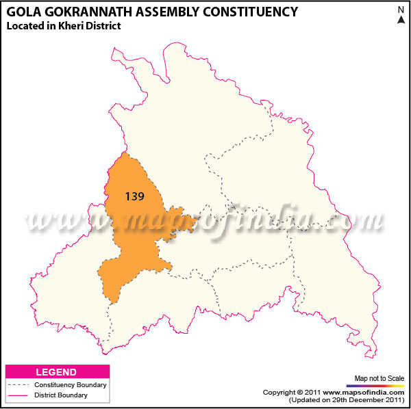 Assembly Constituency Map of  Gola Gokrannath