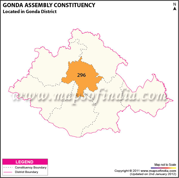 Assembly Constituency Map of  Gonda