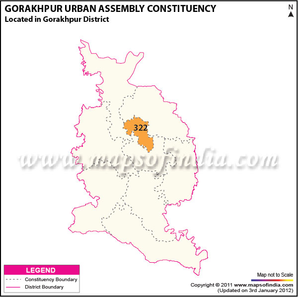 Assembly Constituency Map of  Gorakhpur Urban
