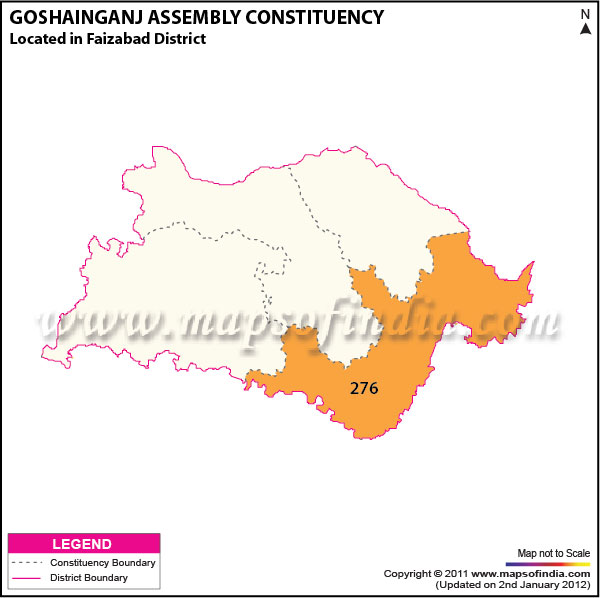 Assembly Constituency Map of  Goshainganj