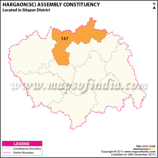 Assembly Constituency Map of  Hargaon (SC)