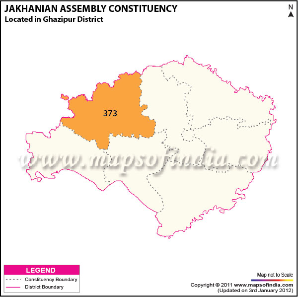 Assembly Constituency Map of  Jakhanian (SC)