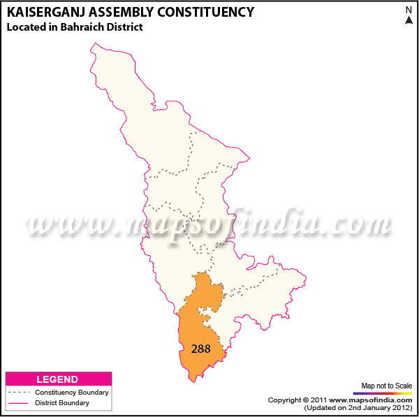 Assembly Constituency Map of  Kaiserganj