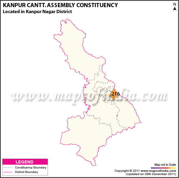 Assembly Constituency Map of  Kanpur Cantt