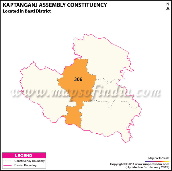 Assembly Constituency Map of  Kaptanganj