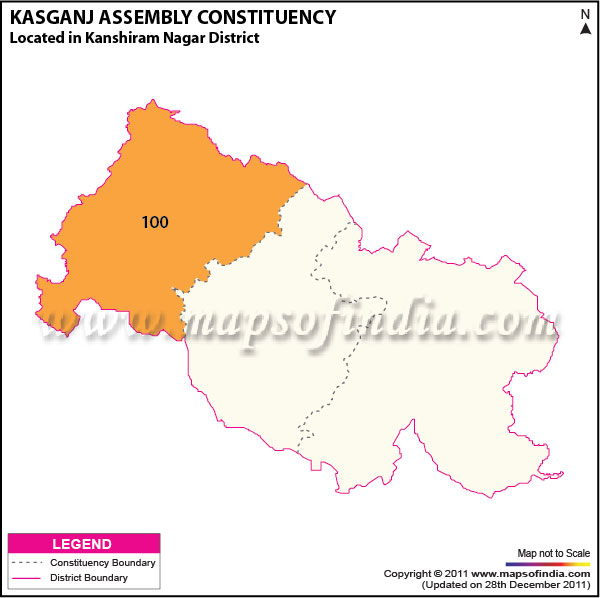Assembly Constituency Map of  Kasganj