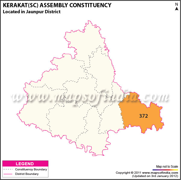 Assembly Constituency Map of  Kerakat (SC)