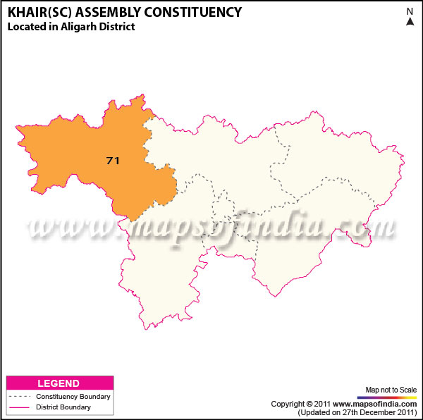 Assembly Constituency Map of  Khair (SC)