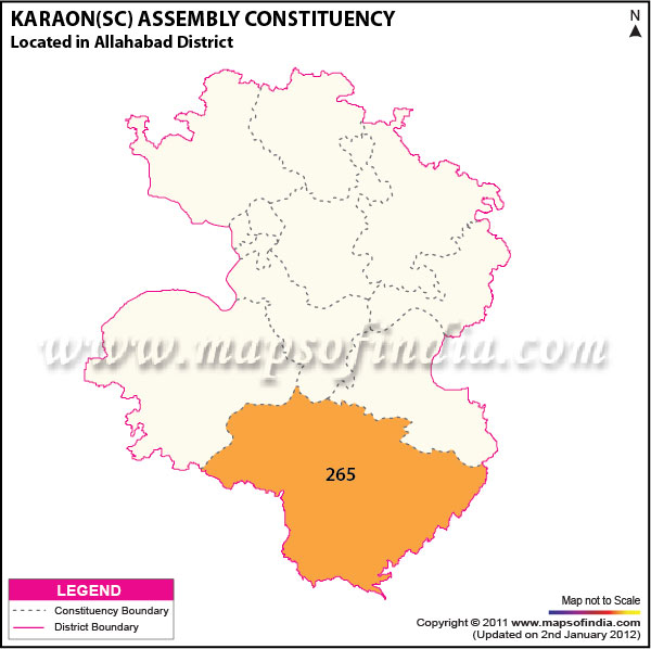 Assembly Constituency Map of  Koraon (SC)