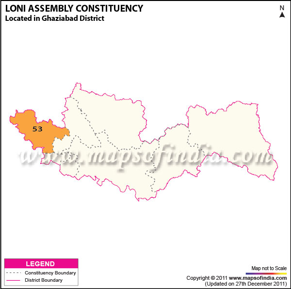 Assembly Constituency Map of  Loni