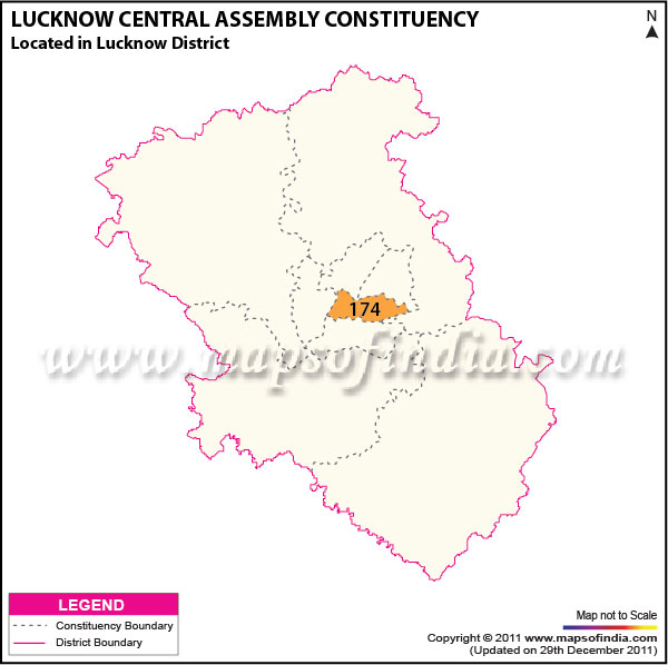 Assembly Constituency Map of  Lucknow Central