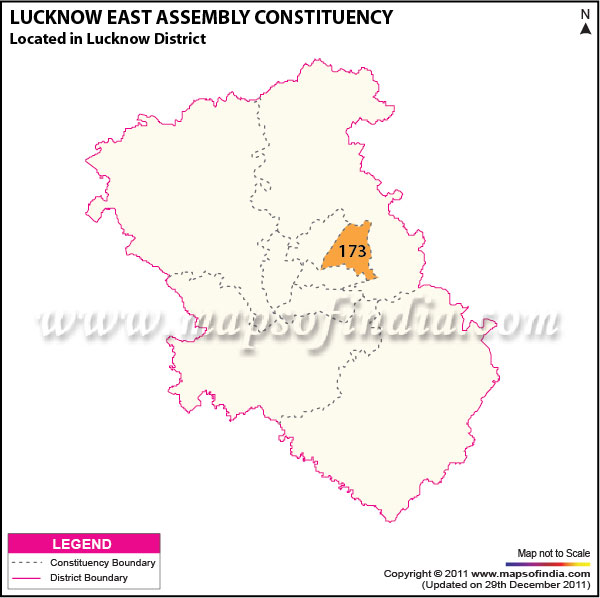 Assembly Constituency Map of  Lucknow East