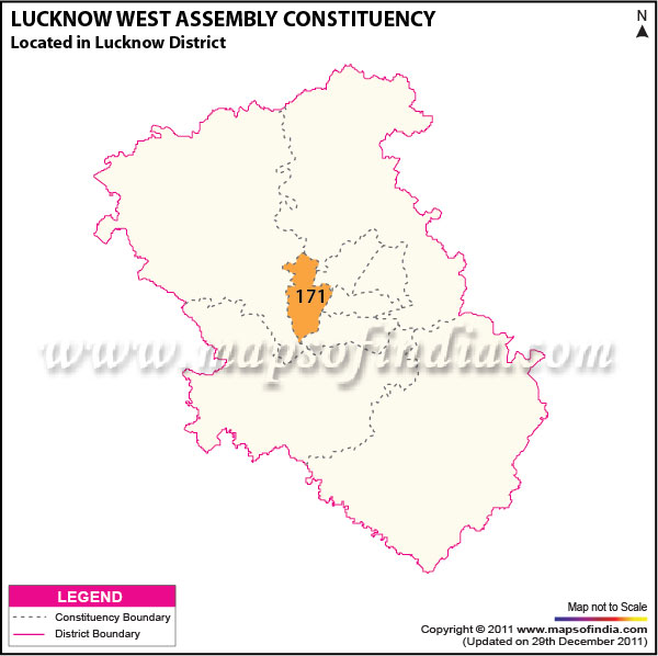 Assembly Constituency Map of  Lucknow West