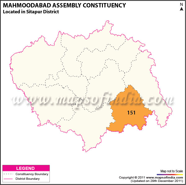 Assembly Constituency Map of  Mahmoodabad 