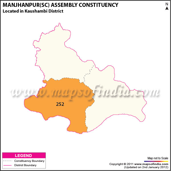Assembly Constituency Map of  Manjhanpur (SC)