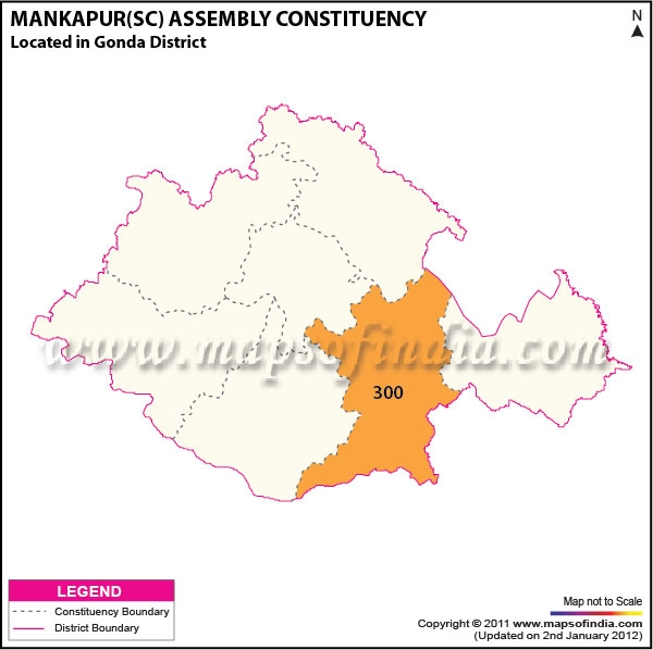Assembly Constituency Map of  Mankapur (SC)