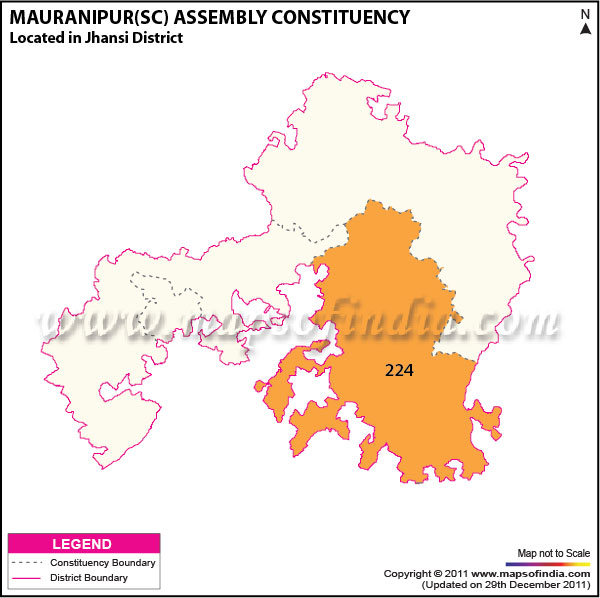 Assembly Constituency Map of  Mauranipur (SC)