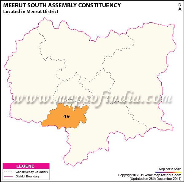 Assembly Constituency Map of  Meerut South